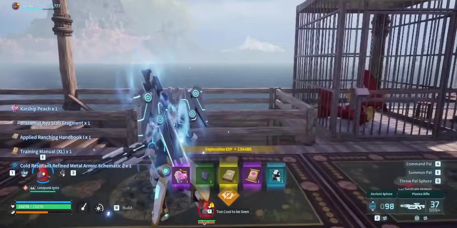Player looting thousands of gold coins and supplies from cabinets in an emptied enemy base