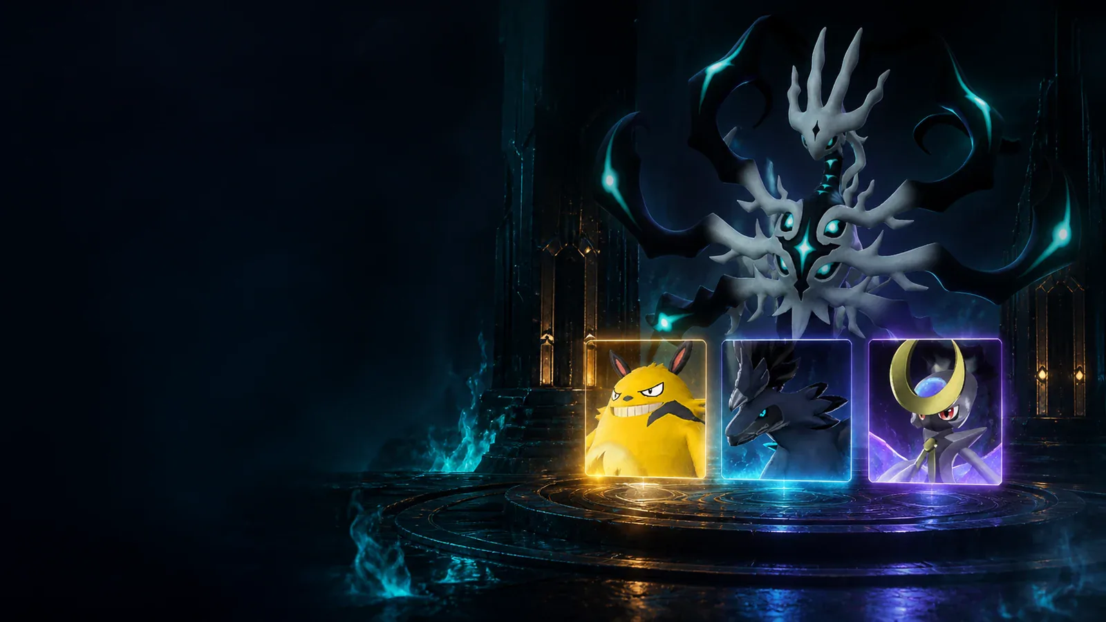 A prepared Palworld team facing nine illuminated Hard Mode towers