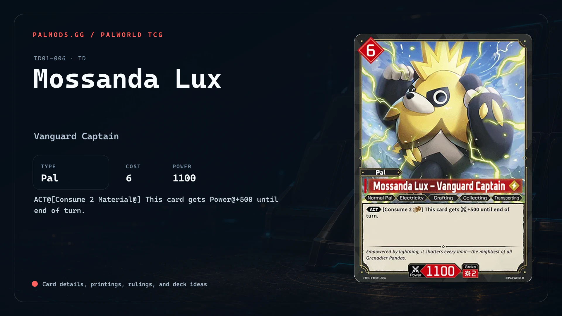 Palworld OCG / Mossanda（ササゾー）TSP Mossanda Lux | TD01-006