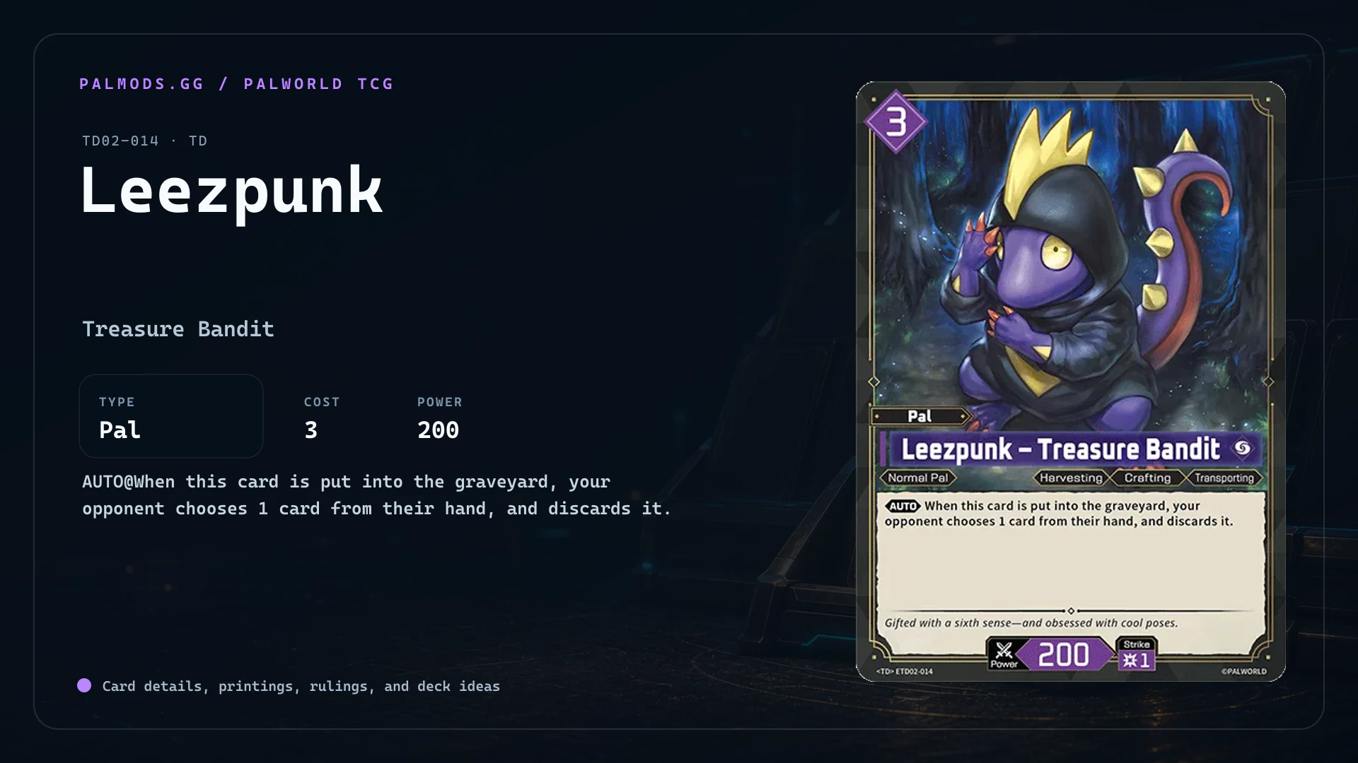 Leezpunk TSR | TD02-014TSR | Palworld TCG Card